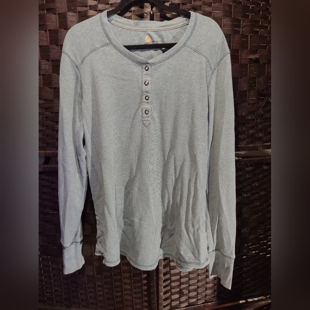 Carhartt Light Green Thermal Long Sleeve Henley Shirt Mens XXL